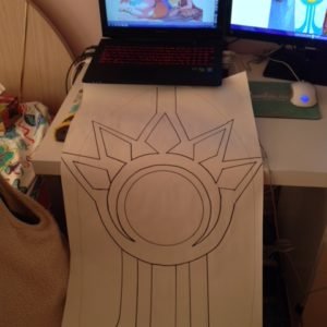 Drafting Leona's shield on long paper