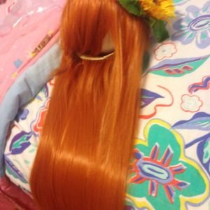 Wig styling with finished headpiece